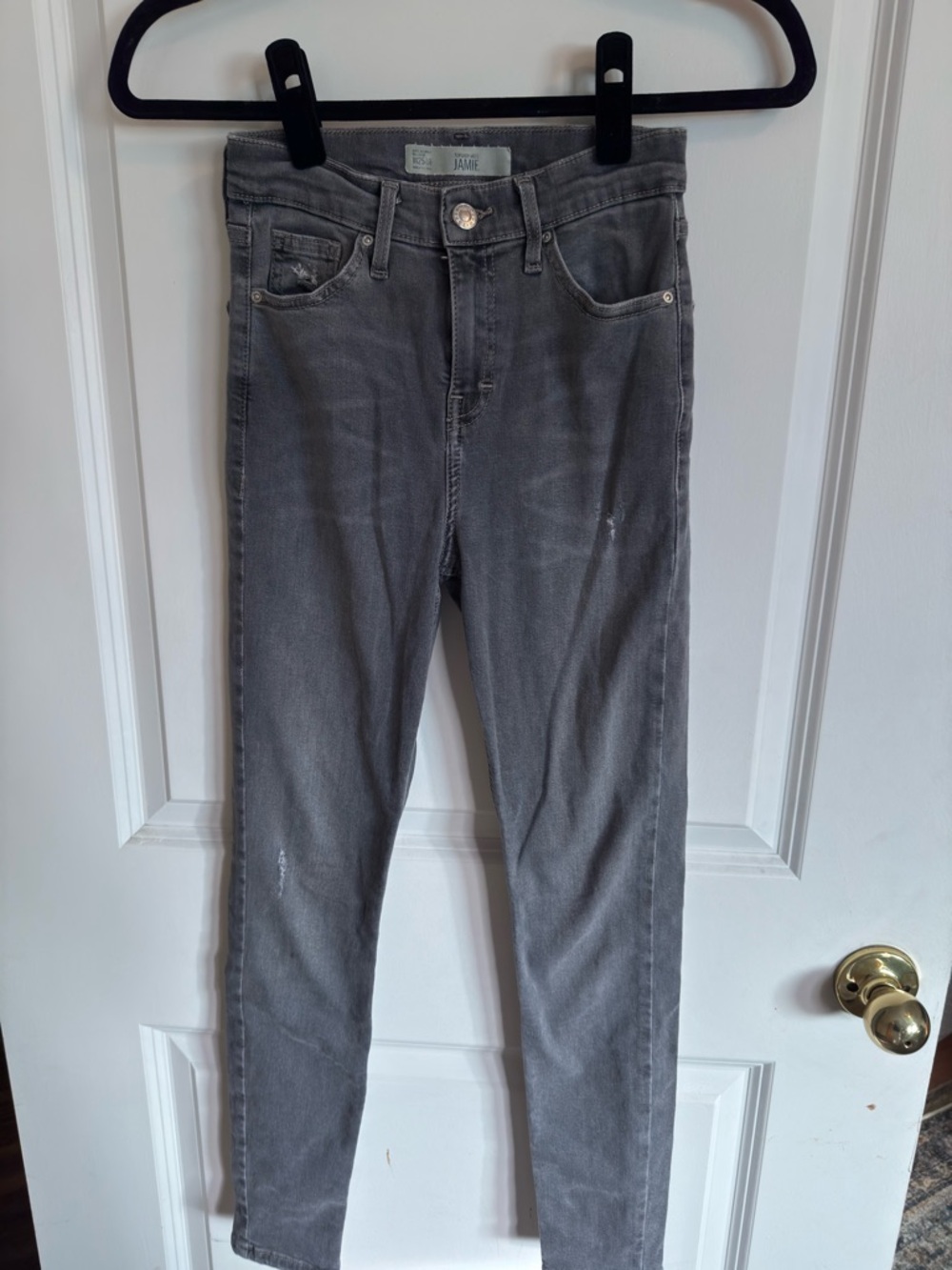 Topshop Gray Skinny High-Rise Jeans